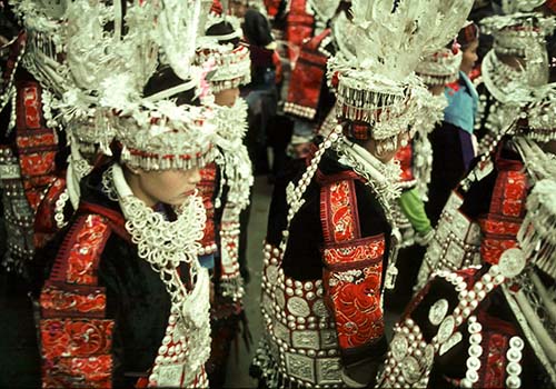 Women's Headress at Festival, Ghuizhou Province, China